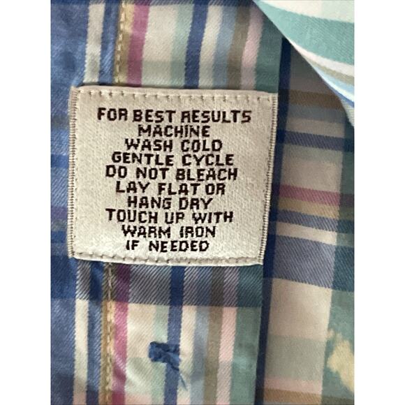 Peter Millar Button Up Collared Shirt Mens Small Plaid Cotton Spread Lightweight - Picture 11 of 12